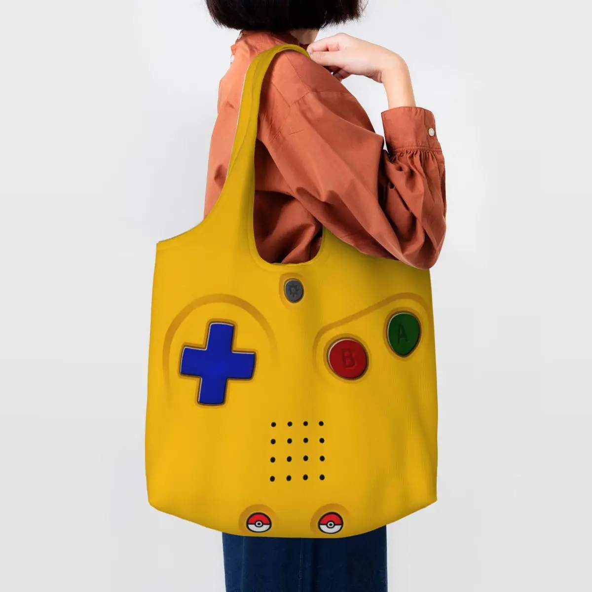 Bolsas de lona personalizadas para Gamer Gaming Controller para mujer, capacidad de reciclaje, Comestibles, regalo para amantes de los videojuegos, Shopper Tote Bags