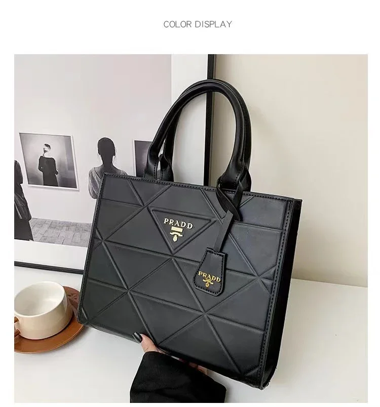 High quality simple large capacity handbag bag women's 2023 new solid color high-end fashion foreign style shoulder crossbody ba