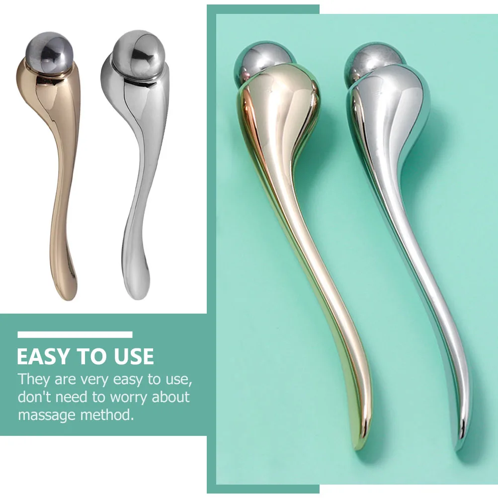 2 ชิ้น ครีมบำรุงรอบดวงตาแบบแท่ง ลูกกลิ้งนวดหน้าแบบพกพาสำหรับผู้หญิง ช่วยลดรอยคล้ำใต้ตา ลดอาการบวม เครื่องมือดูแลผิวแบบง่ายๆ สำหรับการแต่งหน้า