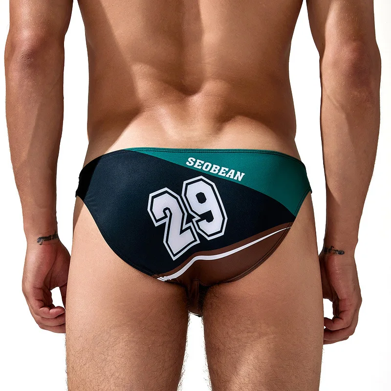 Erkek Alçak Seksi Spor Mayo, Sandık Boxer, Kısa Bikini Mayo, Yüzme Havuzu, Patchwork Şort seksi külot külot