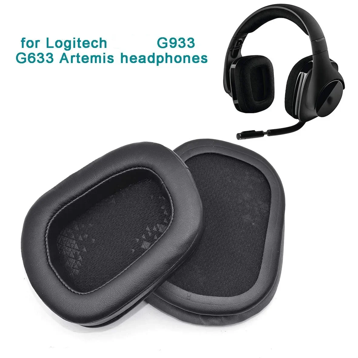 Replacement Earmuff earpads Cup Cover Cushion Ear Pads Headband for Logitech G933 G633 G633 933 Artemis Headphones