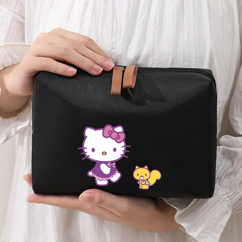 Bolsa de cosméticos de viaje de Hello Kitty para mujer, almacenamiento de moda de gran capacidad, bolsas de cosméticos de lavado convenientes para