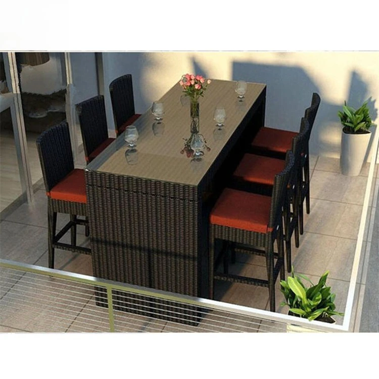 high bar table and chairs five-piece set, rattan chairs courtyard bar table and chairs cafe casual rattan chairs coffee table