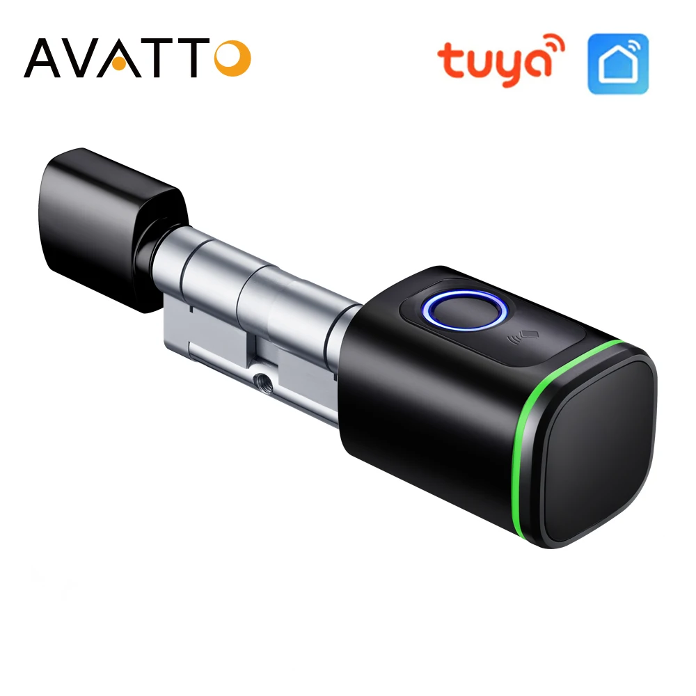 AVATTO Tuya BLE Smart Electronic Door Lock with DIY Cylinder Core Fingerprint APP Keys IC Card Unlock for Smart Home