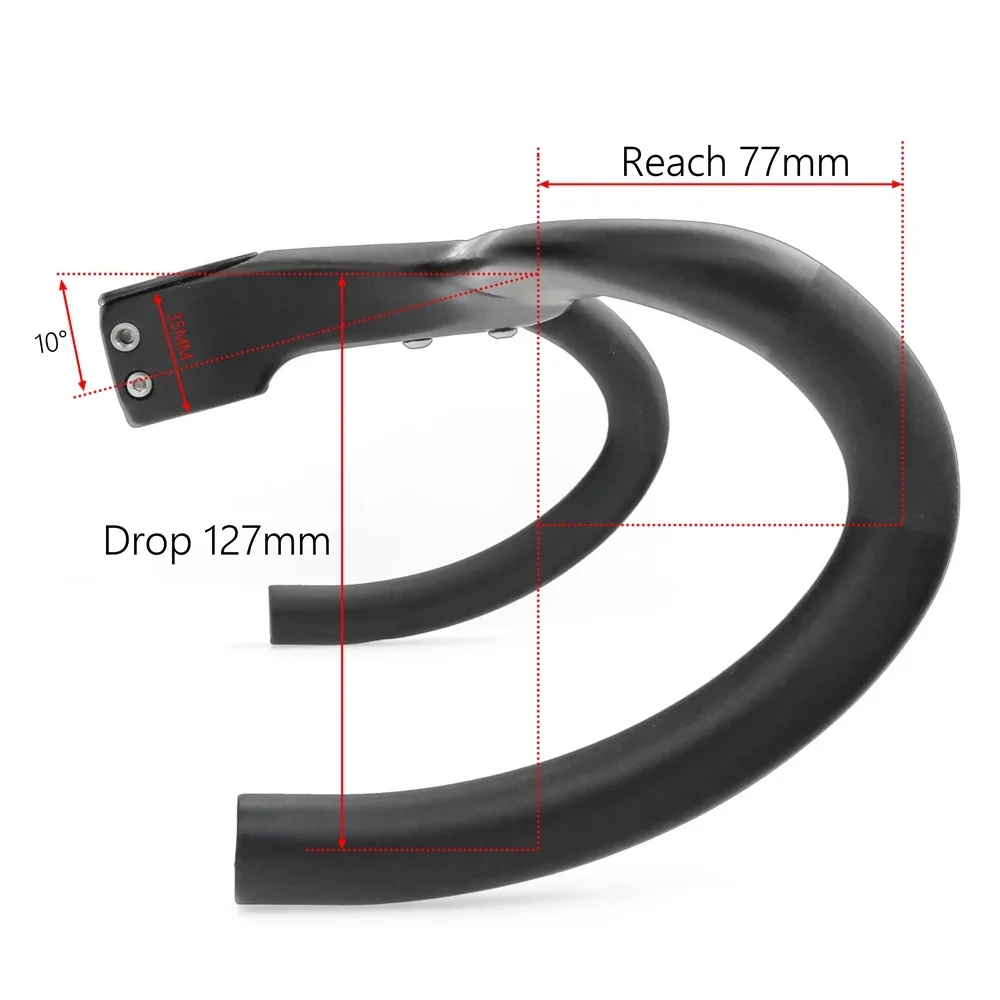 KOCEVLO Full Carbon Road Bicycle Handlebar Integrated Handlebar With Stem Internal Cable Routing 28.6 x 360-440mm Cycling Parts