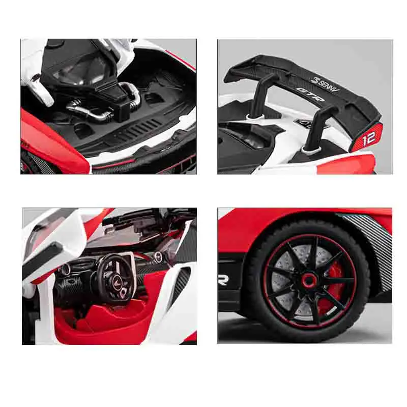 1:24 McLaren Senna Track Edition Supercar Metalowy Model Samochodu Odlewany Ciśnieniowo Wysoka Symulacja Dekoracja na Biurko Prezent dla Przyjaciela