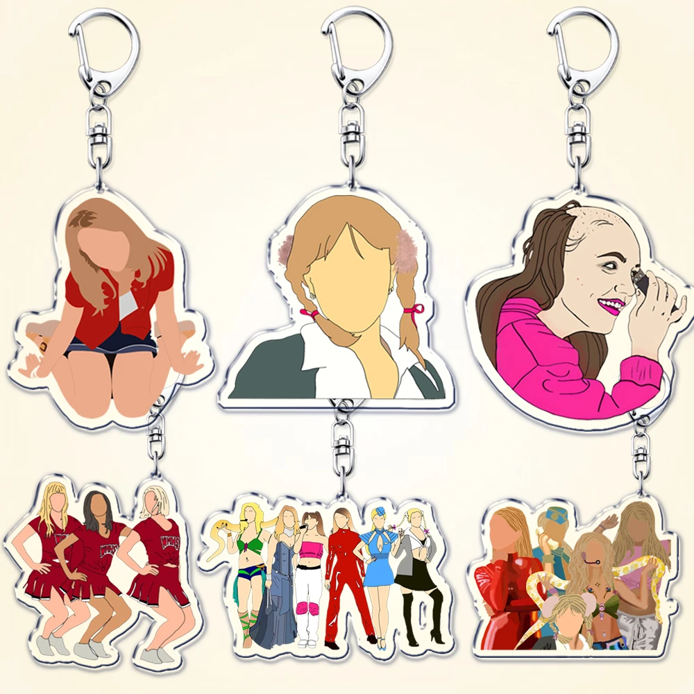Popular 2000s Singer Keychains for Women Accessories 90s Y2k Pop Music Keyring Fans Friends Gifts