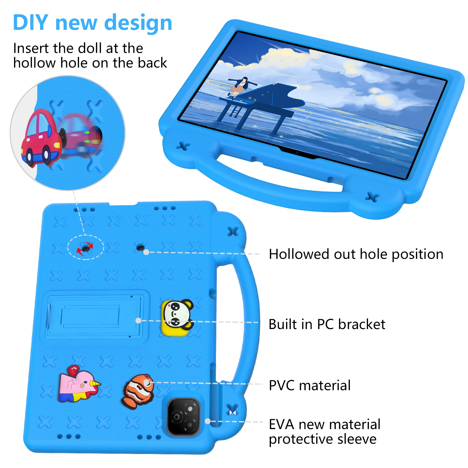 Kids EVA Bear Stand Case For Infinix Xpad 11" X1101 2024 Shock Proof Full Body Tablet Cover