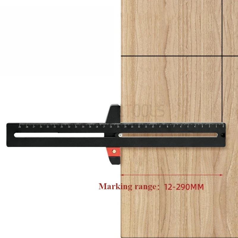 

Woodworking Drawing Compass Durable Marking Ruler Multifunctional Drawing Circles or Line Straightedge Detachable Measuring Tool
