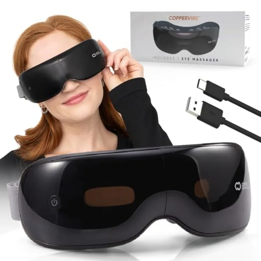 

Массажер для глаз CopperVibe - с подогревом, Bluetooth, прозрачным визором, таймером и регулируемым ремешком. Снимает напряжение, мигрень, отечность, темные круги под глазами.