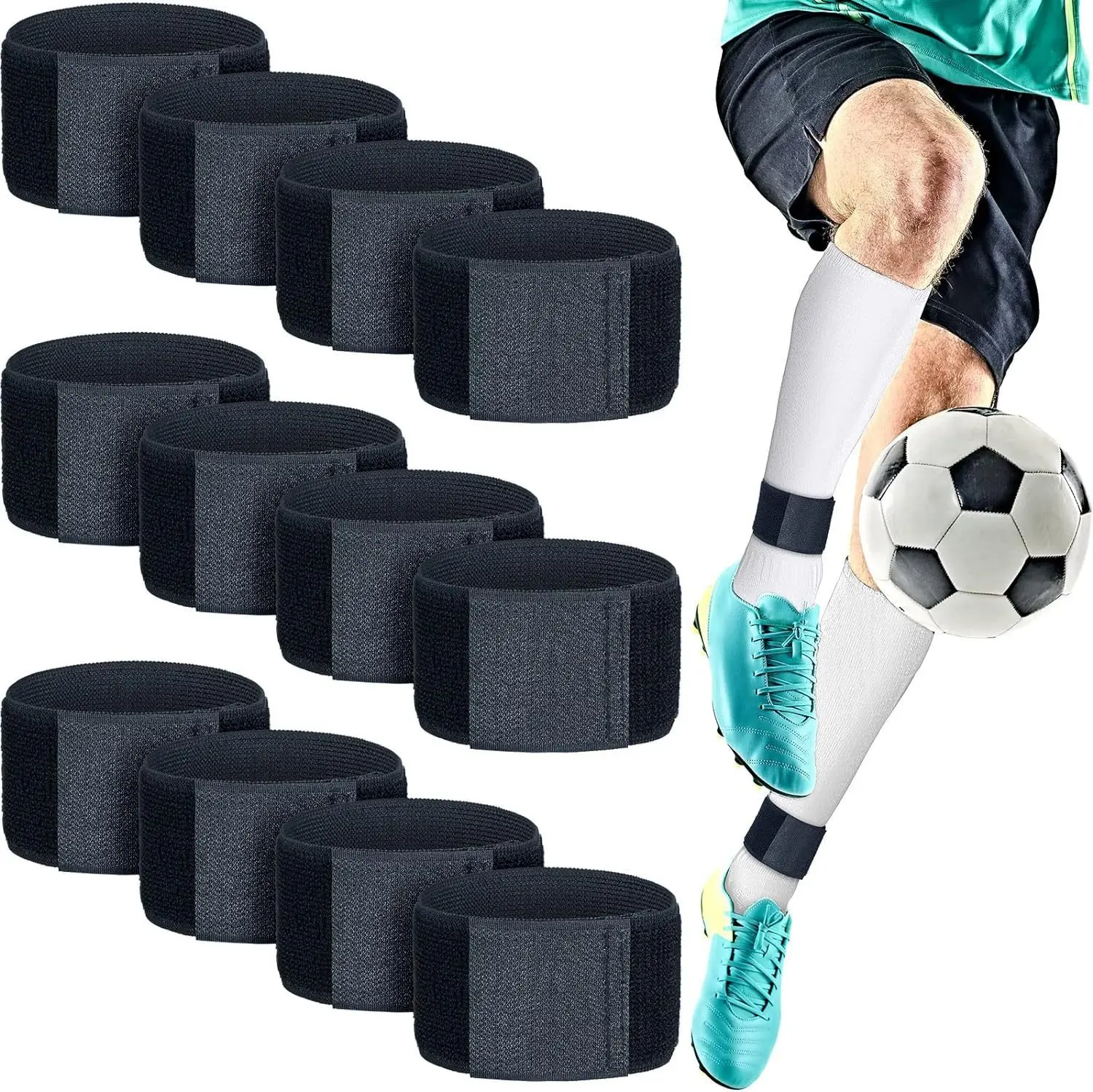 1/2/6/10pcs Adjustable Shin Guard for Football, Ankle Support Sock Bandage, Leg Stabilization Strap for Sports