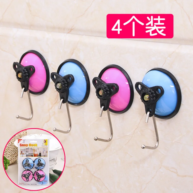 4Vacuum Plastic Suction Cup Hook Only Seamless Sucker Steel Sticking Hook Hook Vacuum Suction Hook Bathroom Kitchen