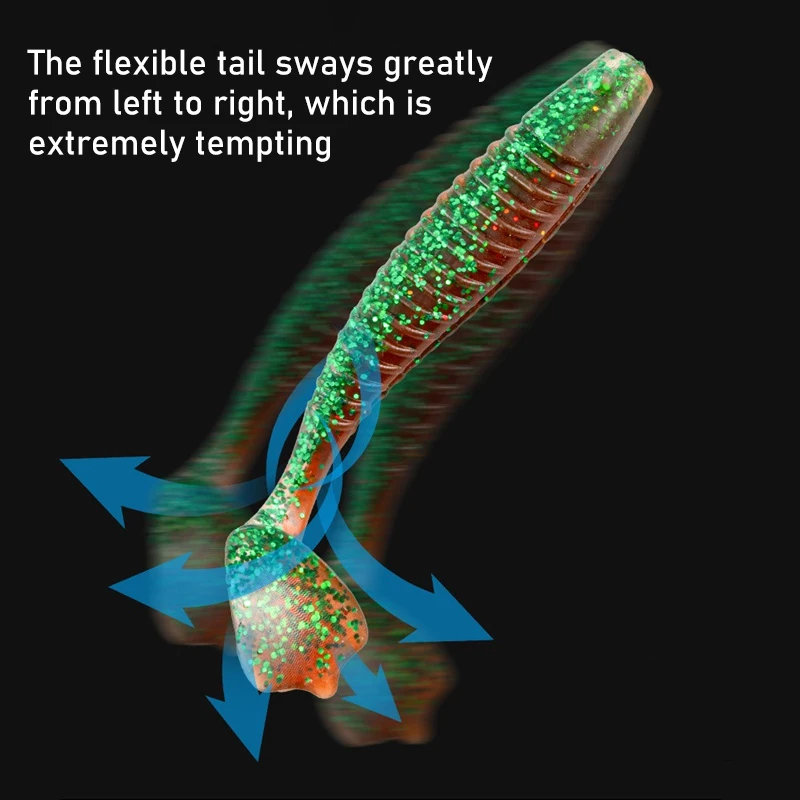 20 قطعة الطعم الصيد الناعم 55 مللي متر 65 مللي متر المتذبذب الصيد إغراء كرانكبيتس TPE الترا لينة السحر مع رائحة مريب الطعم ل باس بايك Pesca #5