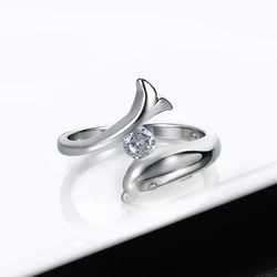 ZHOUYANG Birthstone Rings for Women Lucky Guardian Multicolor Cubic Zircon 3D Dolphins Silver Color Fashion Jewelry R789 R796