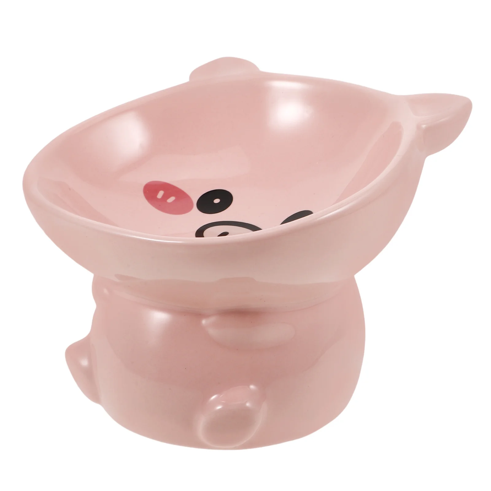 

Ceramic Raised Cat Bowl Pig Motif Non-Slip Base for Indoor Cats Food Water Bowl Easy Feeding Bowls Pet Bowls