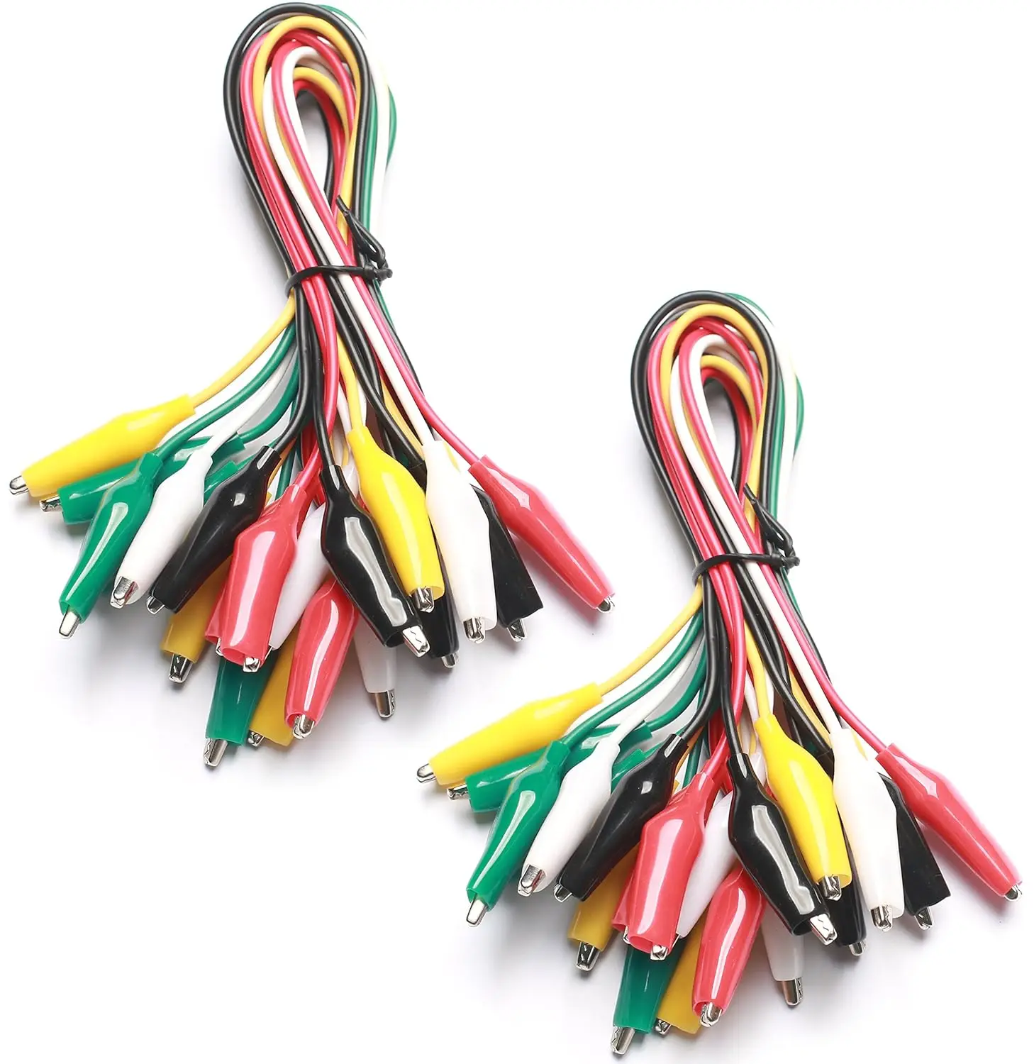 20PCS Alligator Clips Electrical, 5-Color 21.5inch Test Leads with Alligator Clips, Stamping Jumper Wires for Electrical Testing