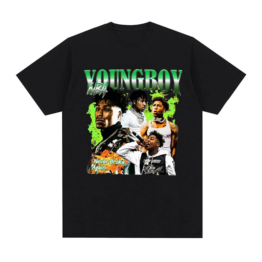 YoungBoy Never Broke Again T Shirt High Quality Aesthetics Short Sleeves Oversized T-shirt Men Hip Hop Vintage Streetwear 80027