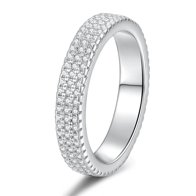 

ZFSILVER, серебро 925 пробы, модный тренд, дизайн, цвет D, полный муассанит, классический ряд, 3 кольца, очаровательное женское ювелирное изделие для свадебной вечеринки, подарок JR075