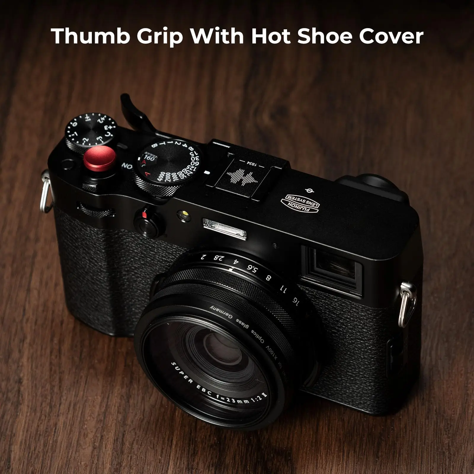 SmallRig Thumb Grip with Hot Shoe Cover for FUJIFILM X100VI / X100V (Black) with a Concave Shutter Release Button -4559