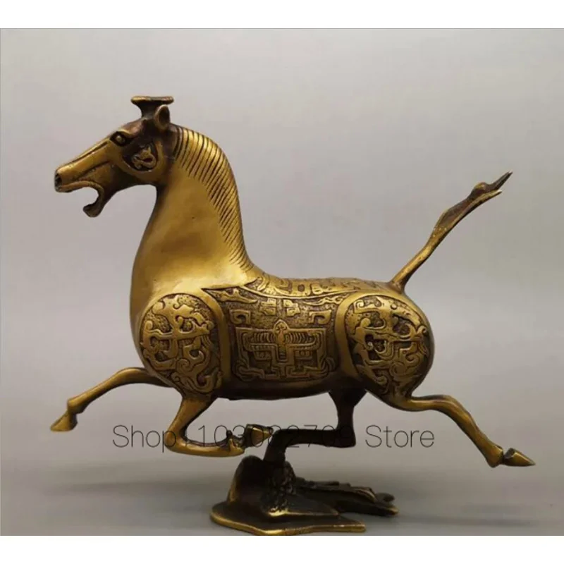 Copper Statue Wholesale of pure copper horse, flying swallow, twelve zodiac horses, ornaments, living room, brass horse, ornamen