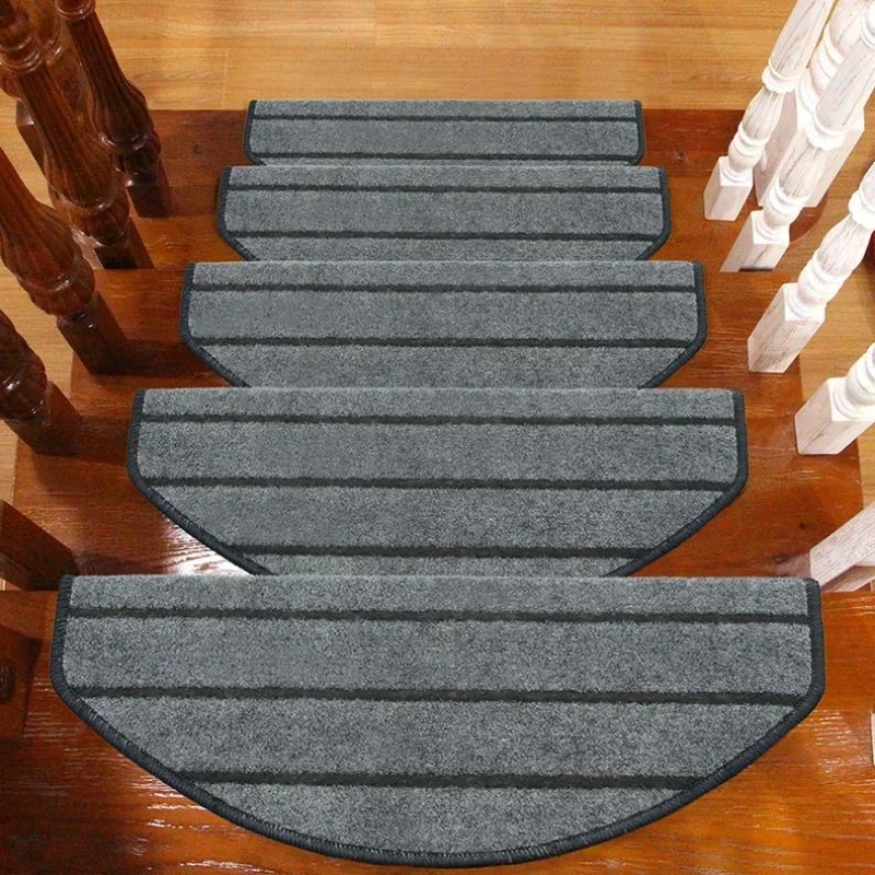 Solid color stair step mat free glue self-adhesive household solid wood marble step non-slip mat spiral stair step mat