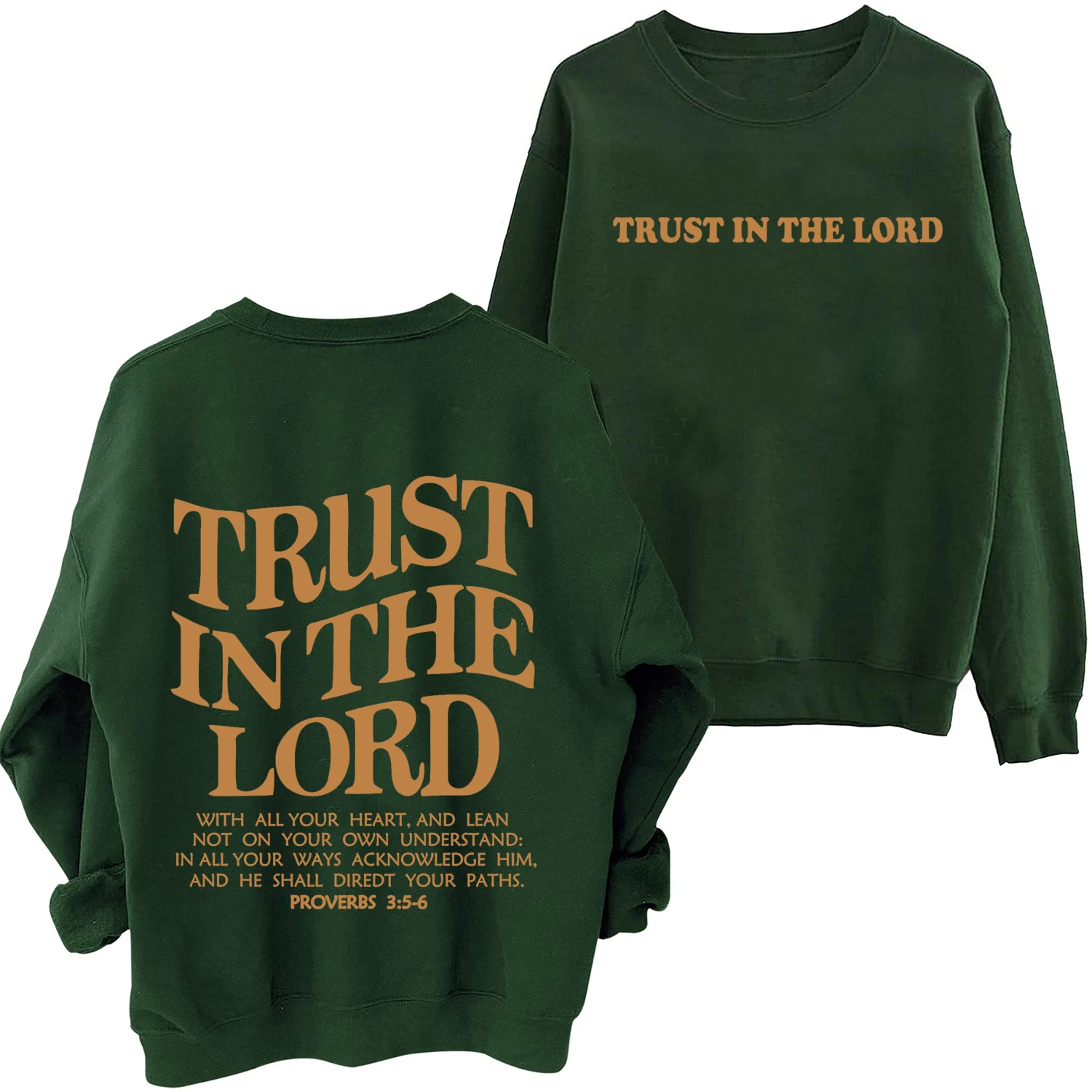 Trust In The Lord Sweatshirt Christian Bible Verse Hoodie Man Woman Oversized Jesus Faith Sweatshirts