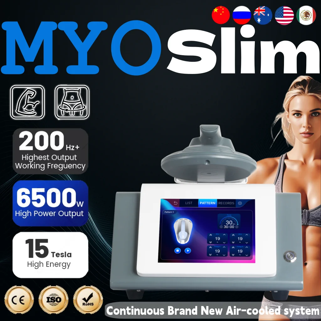 Myoslim 6500w Muscle Training 15 Tes Machine Professional Muscle Electromagnetic Stimulate Body Sculpting Device Salon Use