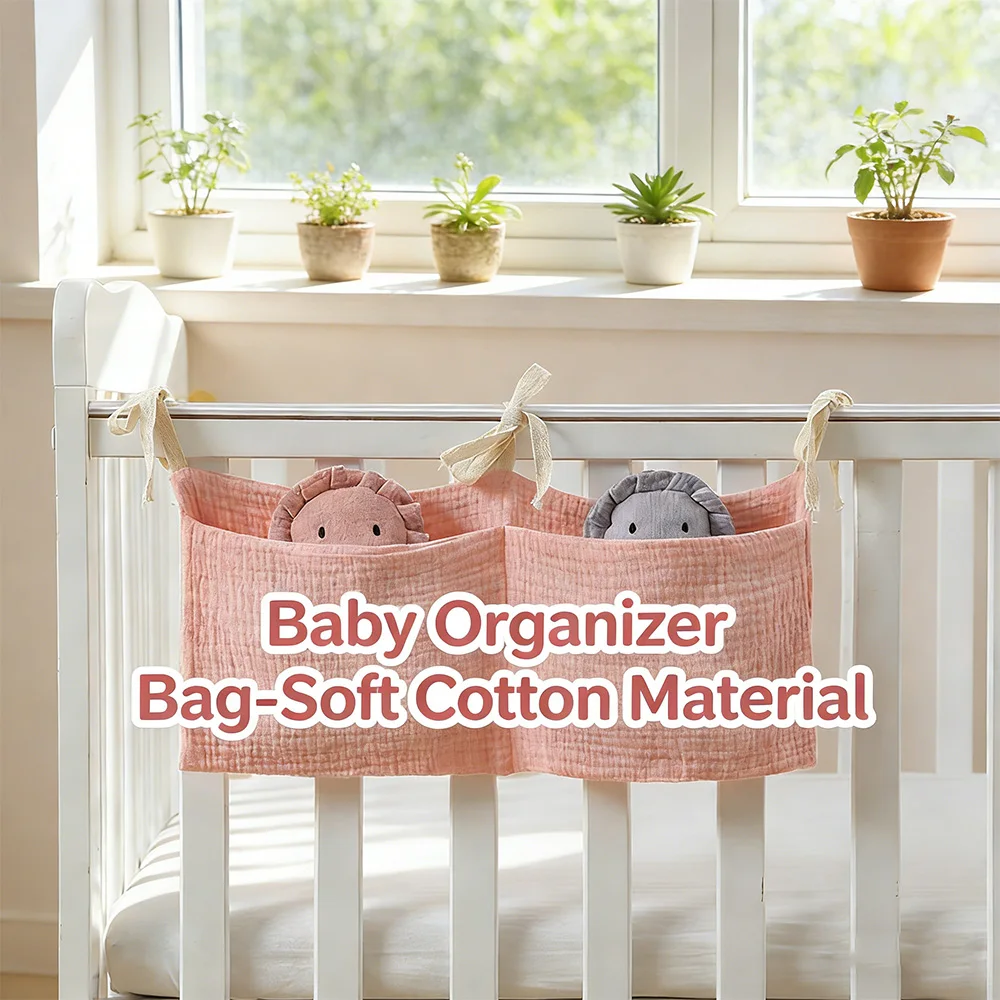 

Новая подвесная сумка для хранения детской кроватки, 2 кармана, боковой органайзер для детской кроватки, подвесной органайзер для подгузников, игрушек, одежды