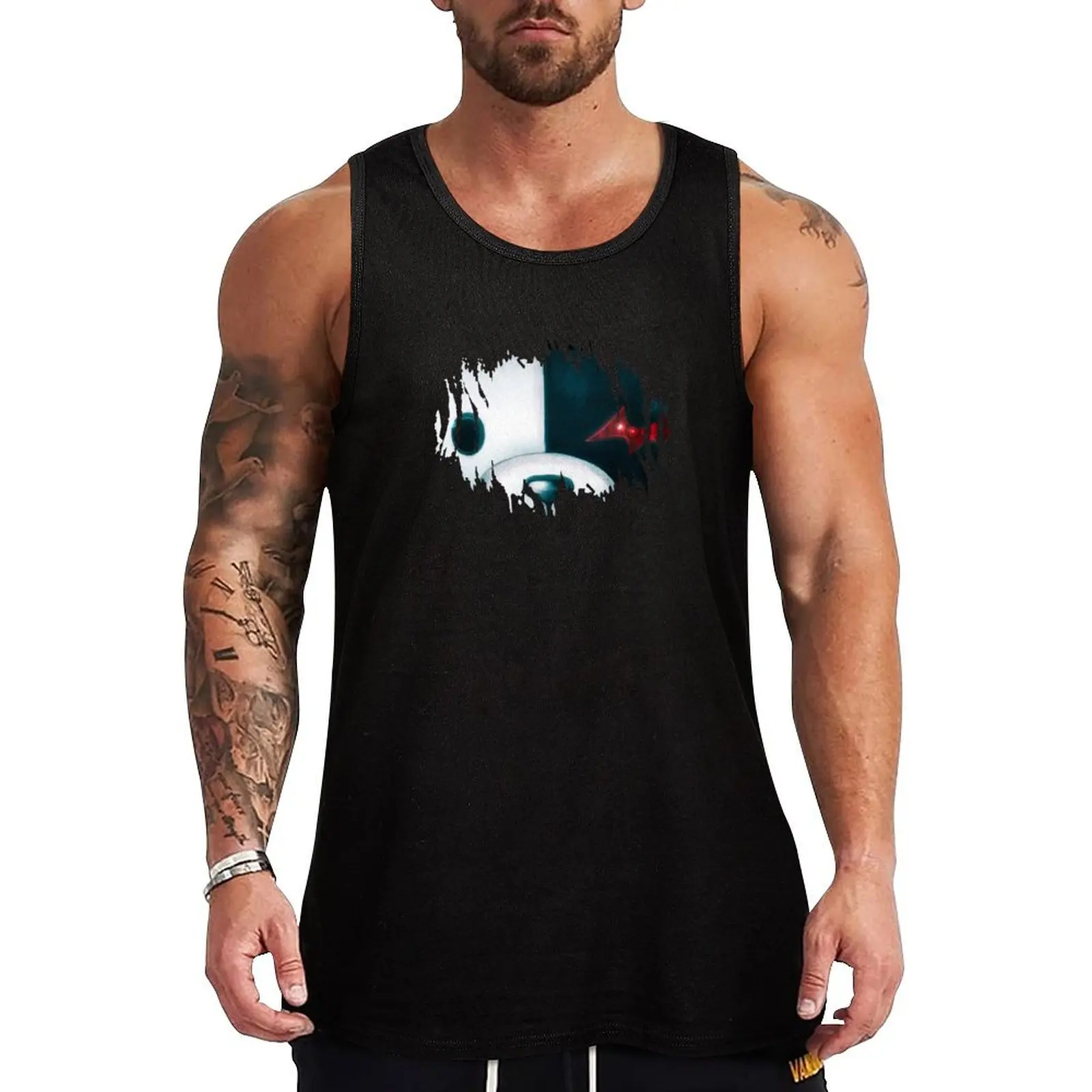 

Monokuma Face Danganronpa Tank Top t-shirt Men's sports t-shirts for men gym for men singlet for men