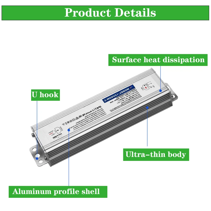 LED Driver Waterproof IP67 Power Supply 150W 200W Transformer 220V To DC 12V 24V Adapter CCTV Power Accessories 400W 300W