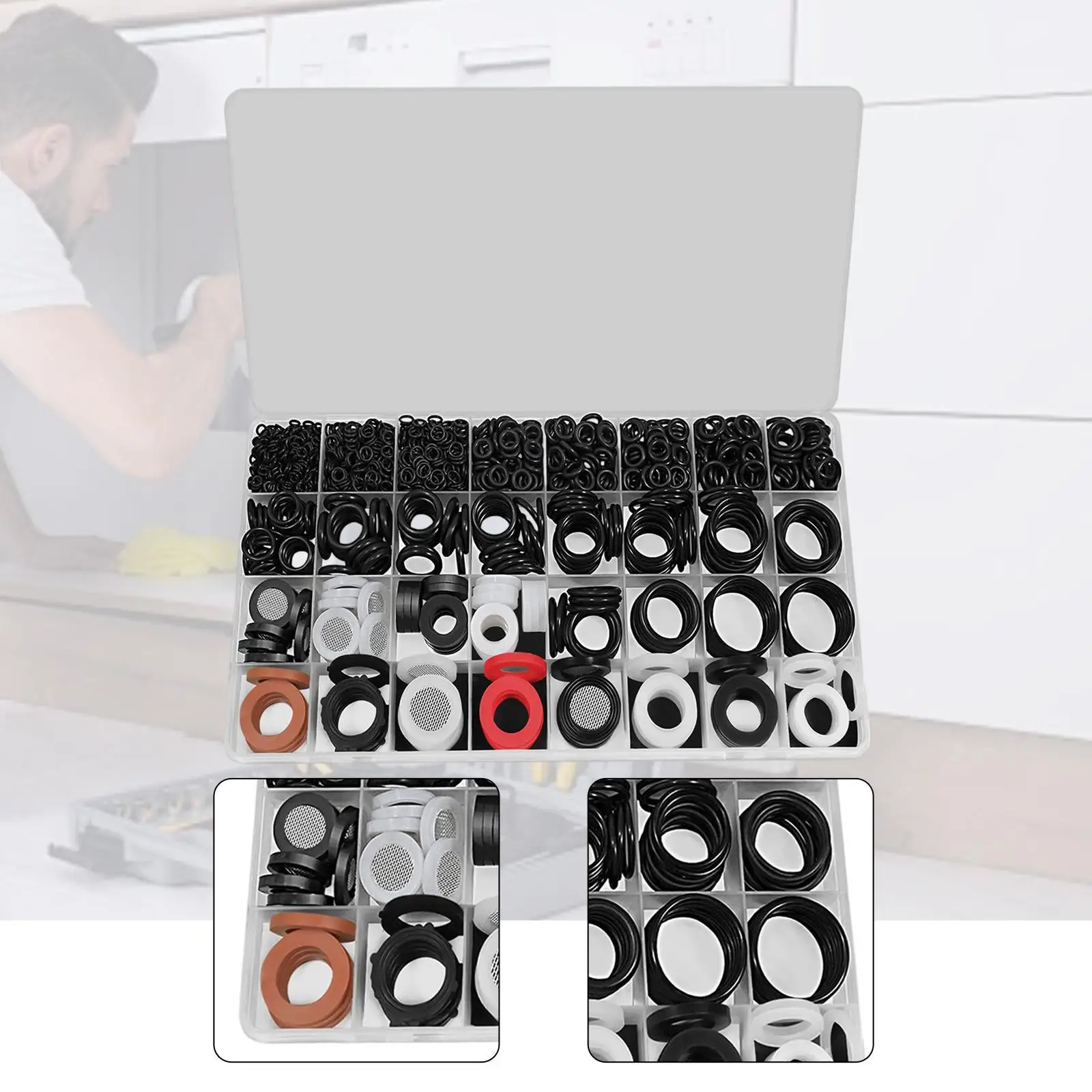 705Pcs O Rings and Washers Kit Assorted Oil Resistant Sealing Rings Plumbing Washers for Pipe Car Auto Vehicle Repair Pump