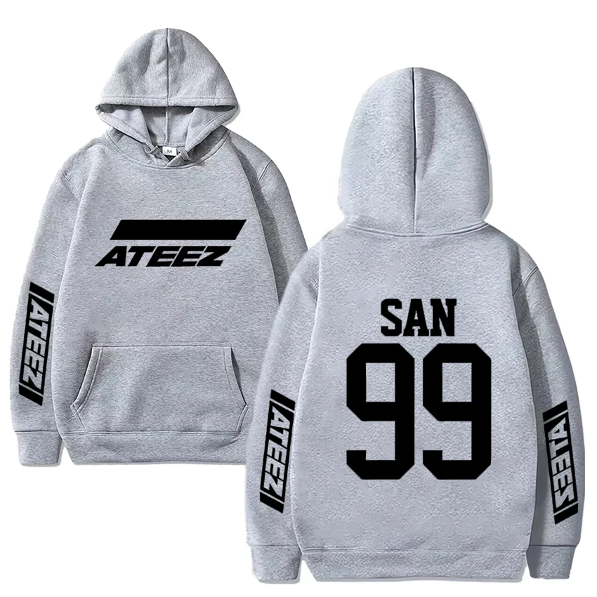 Camisola de manga comprida unissex, Kpop ATEEZ Album Hoodies, pulôver extragrande, velo Y2K Harajuku, alta qualidade, nova moda, homens e mulheres