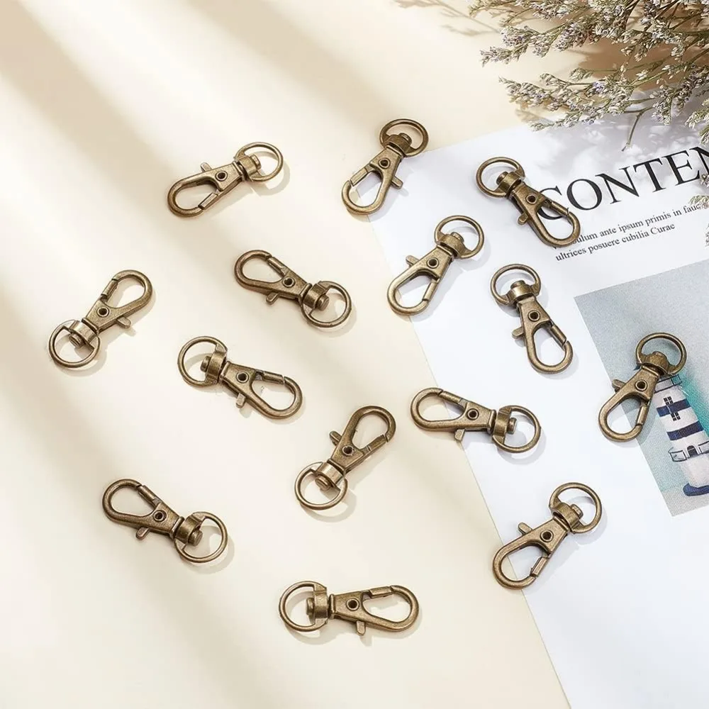 100 Pieces Iron Lobster Claw Clasps Swivel LanyardsTrigger Snap Hooks Strap 32.5x11mm for Keychain DIY Bags and Jewelry Findings