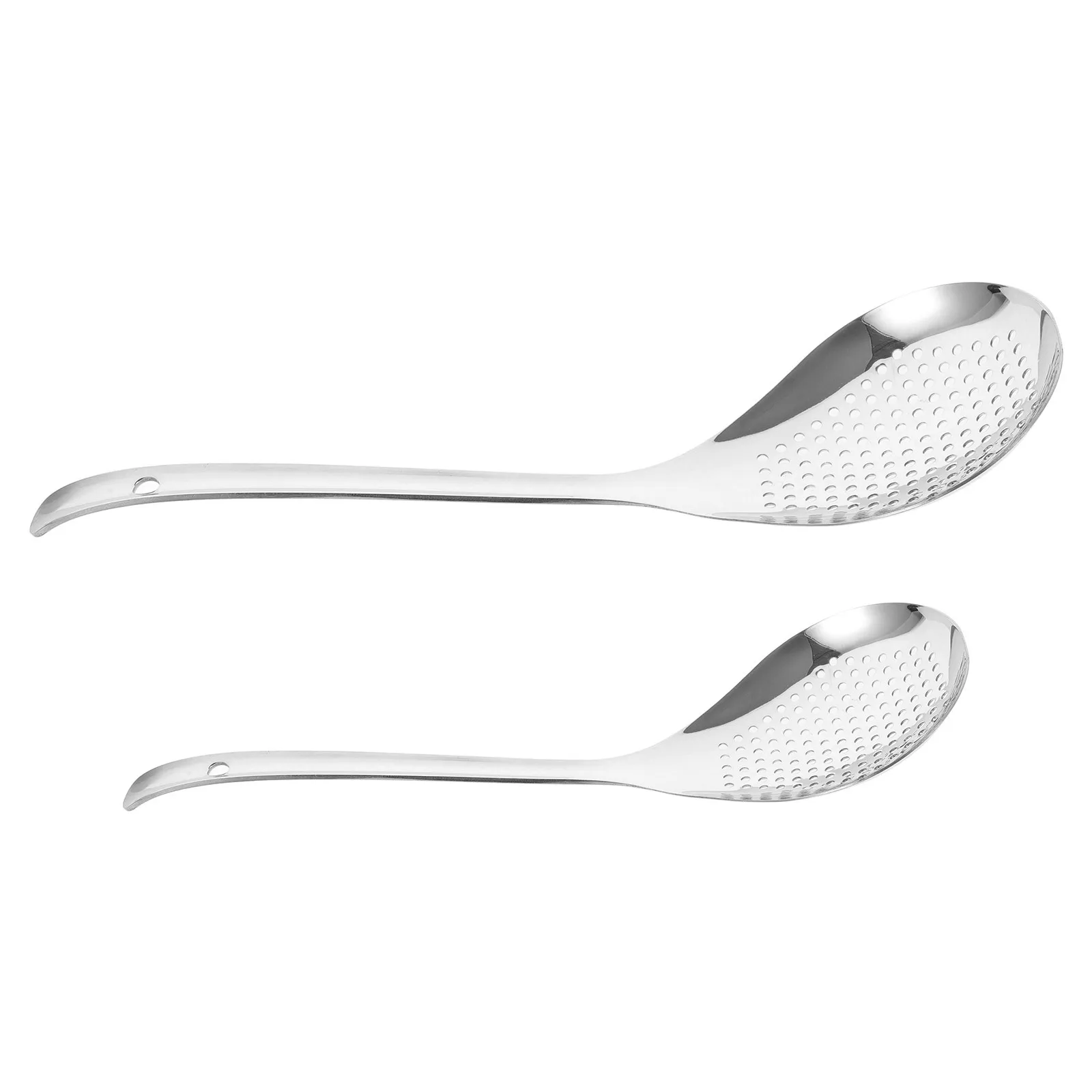 

2Pcs Stainless Steel Skimmer Colander Spoon Slotted Spoon Strainer Oil Filter Fried Food Cooking Kitchen Small Slotted Spoons