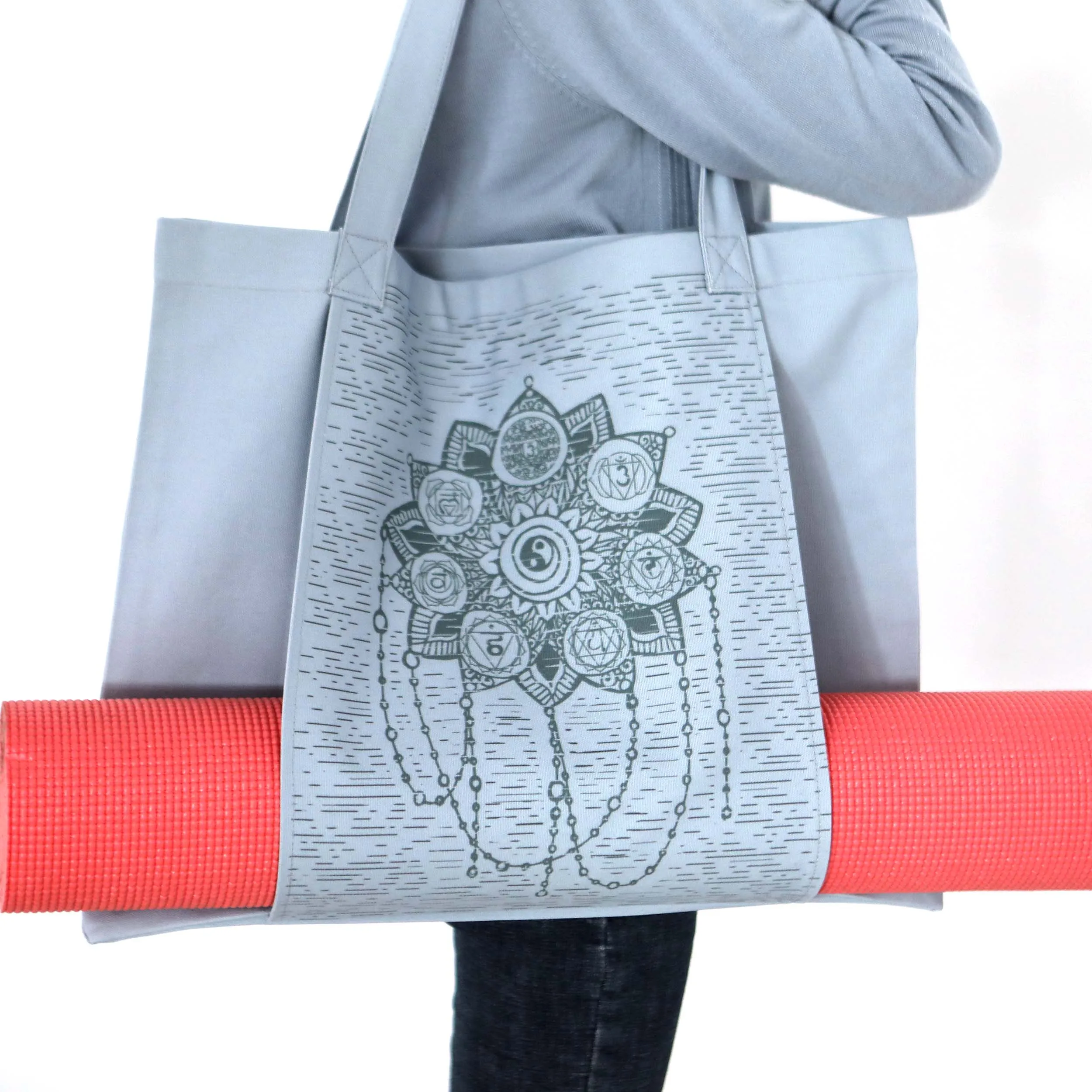 Durable canvas cotton yoga mat bag