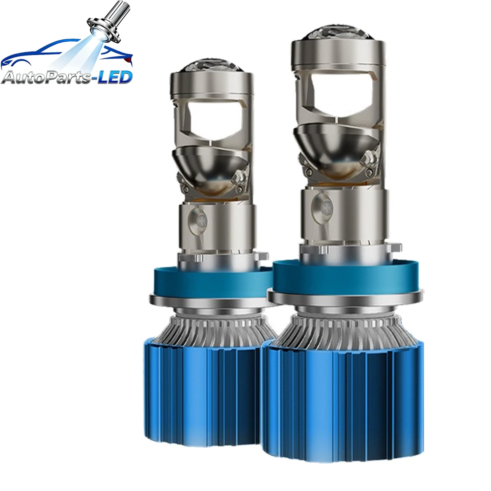 

2pcs LHD H7 Canbus LED Headlight Bulb With LENS H11 HB3 HB4 9005 9006 Mini Projector Lights 6500K 30000LM White HIGH/LOW BEAM