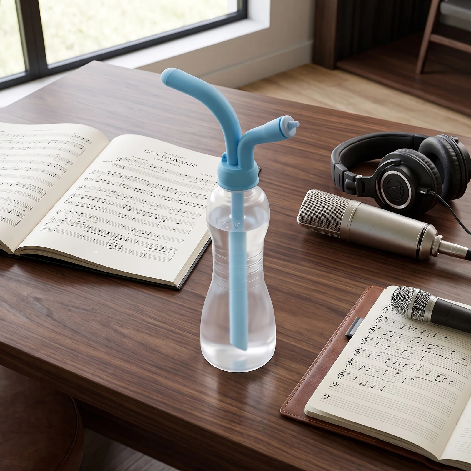 Portable Vocal Trainer Bottle 500ml 8 Levels Adjustable Singing Training Water Bottle for Practice Exercise Vocal Training Tool