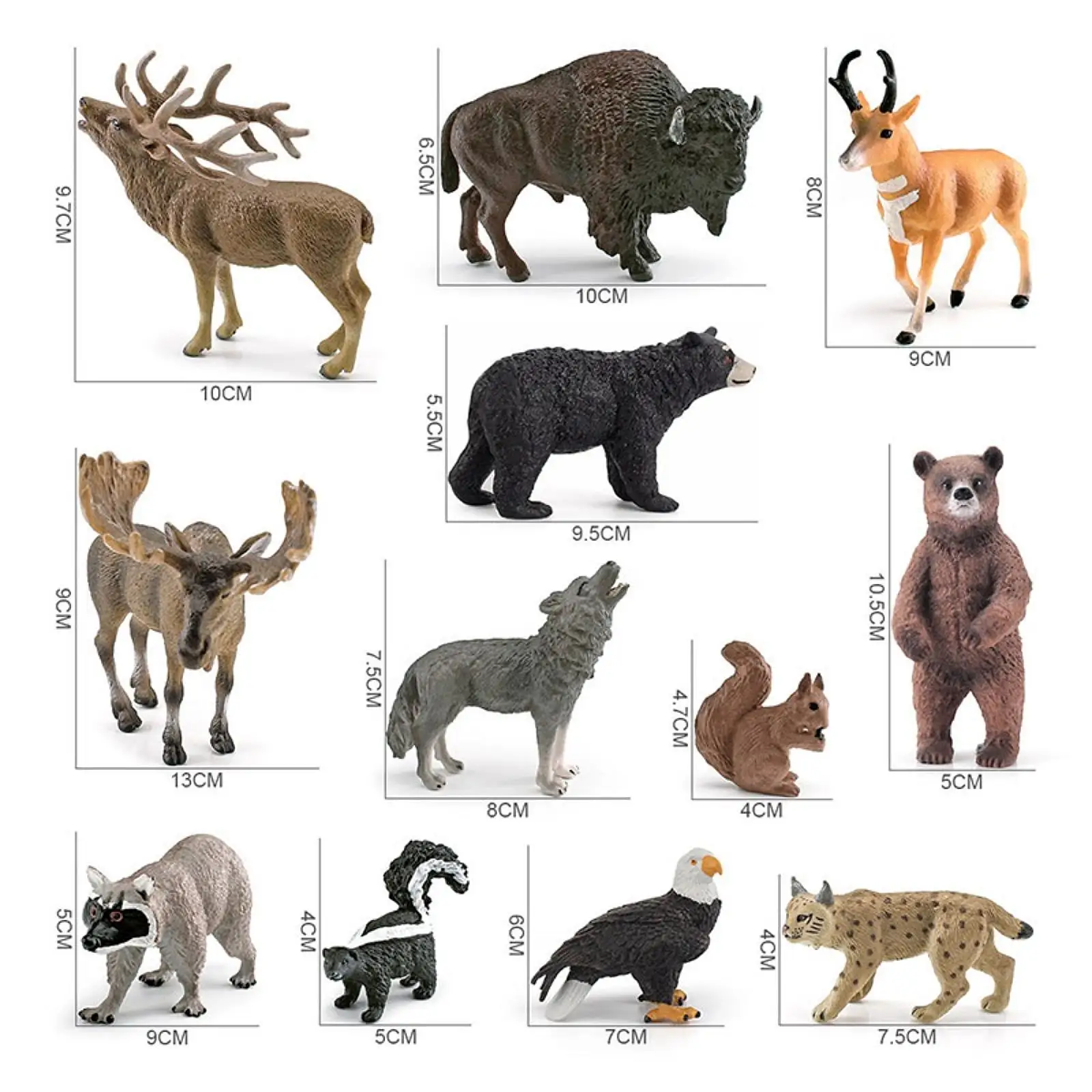 12 Pieces Animal Figurines Mini Animals Toys Set for Children Boys Girls