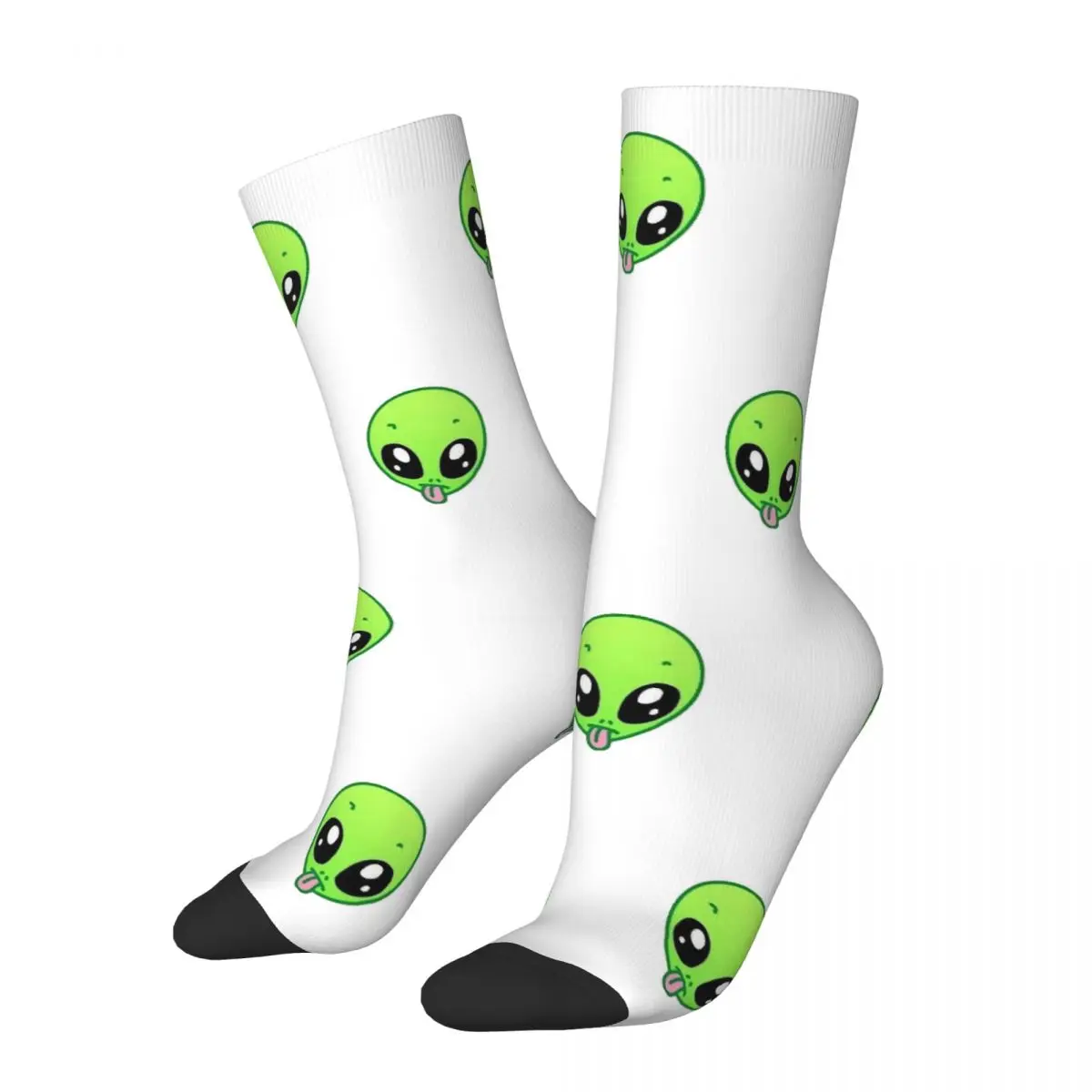 

Funny Crazy Sock for Men Cute Face Hip Hop Harajuku Alien Interesting Mysterious Pattern Printed Boys Crew Sock Seamless Gift