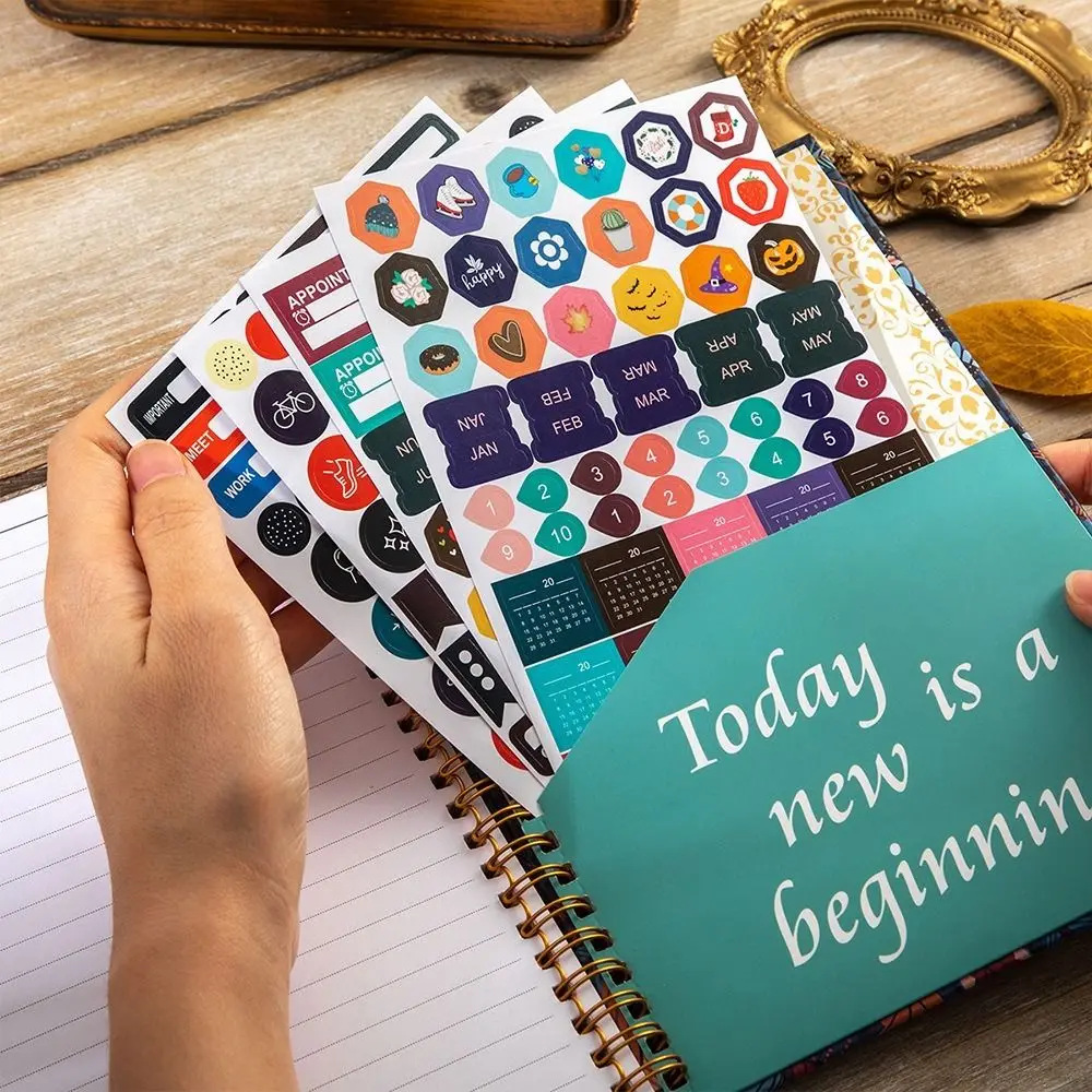 

Index Tags 2026 Planner Notebook A5 Size Simple Design Coil Diary Book Spiral Binding Clock In Function Yearly Schedule Planner