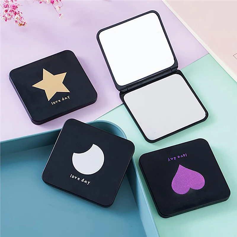 

Foldable Makeup Mirror Mini Square Makeup Vanity Mirror Portable Hand Mirrors Double-sided Compact Pocket Cosmetic Mirror