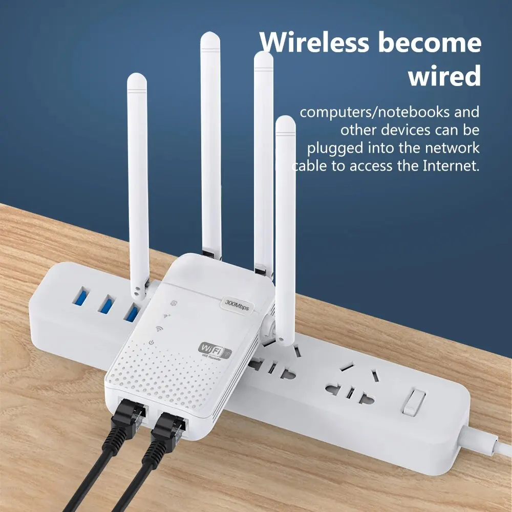 300Mbps Wireless WiFi Repeater 2.4G Signal Router 802.11N Long Range Wireless WiFi Extender Amplifier WIFI Booster