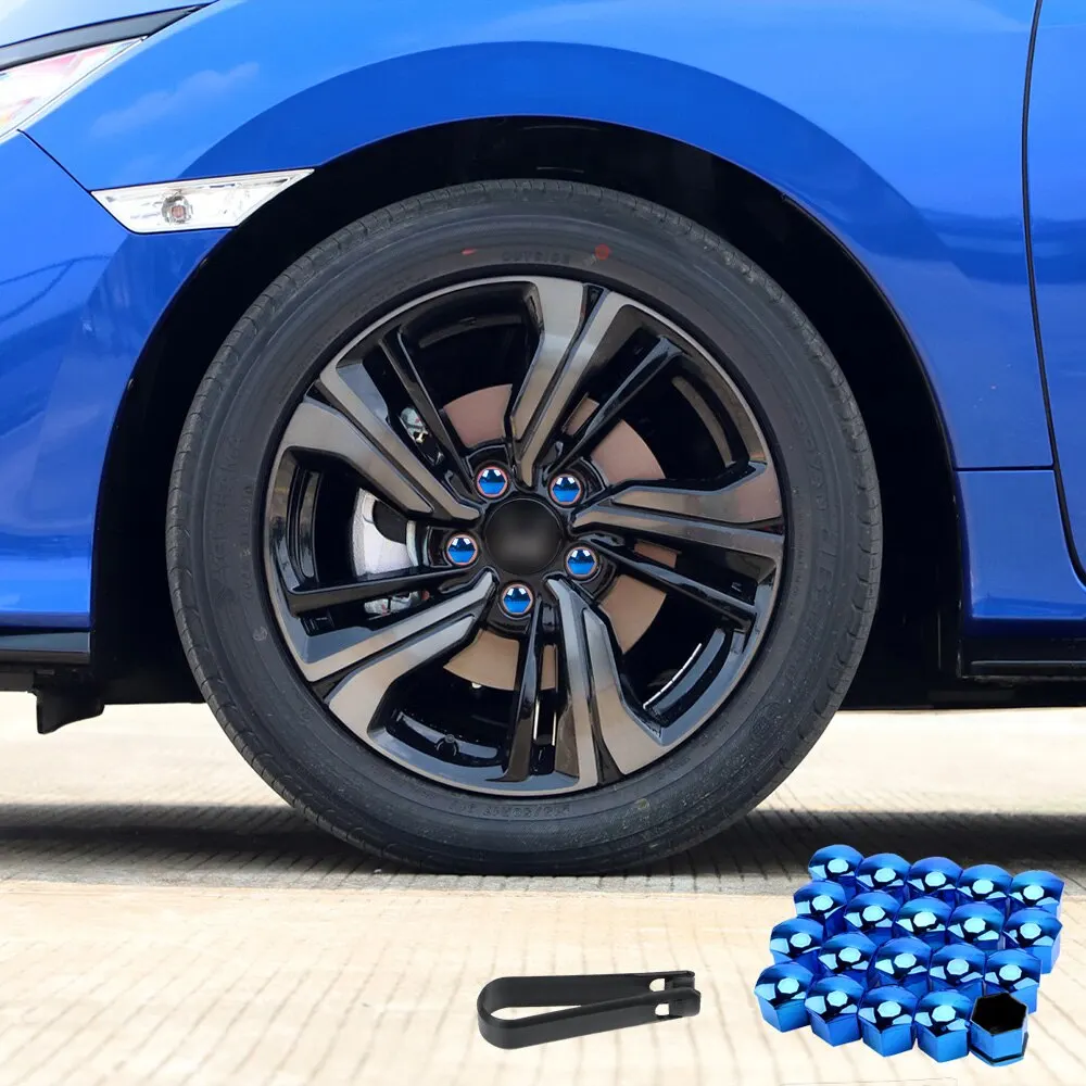 20pc 17MM 19MM 21MM Car Wheel Nut Caps Protection Caps Anti-Rust Hub Screw Cover Tyre Nut Bolt Exterior Decoration Bolt Hub Caps