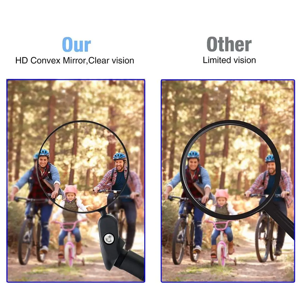 Bicycle Rearview Mirror Bike 360° Rotate Adjustable Wide-Angle Mirror MTB Bike Handlebar Rear View Mirrors Bike Accessorie - view 6