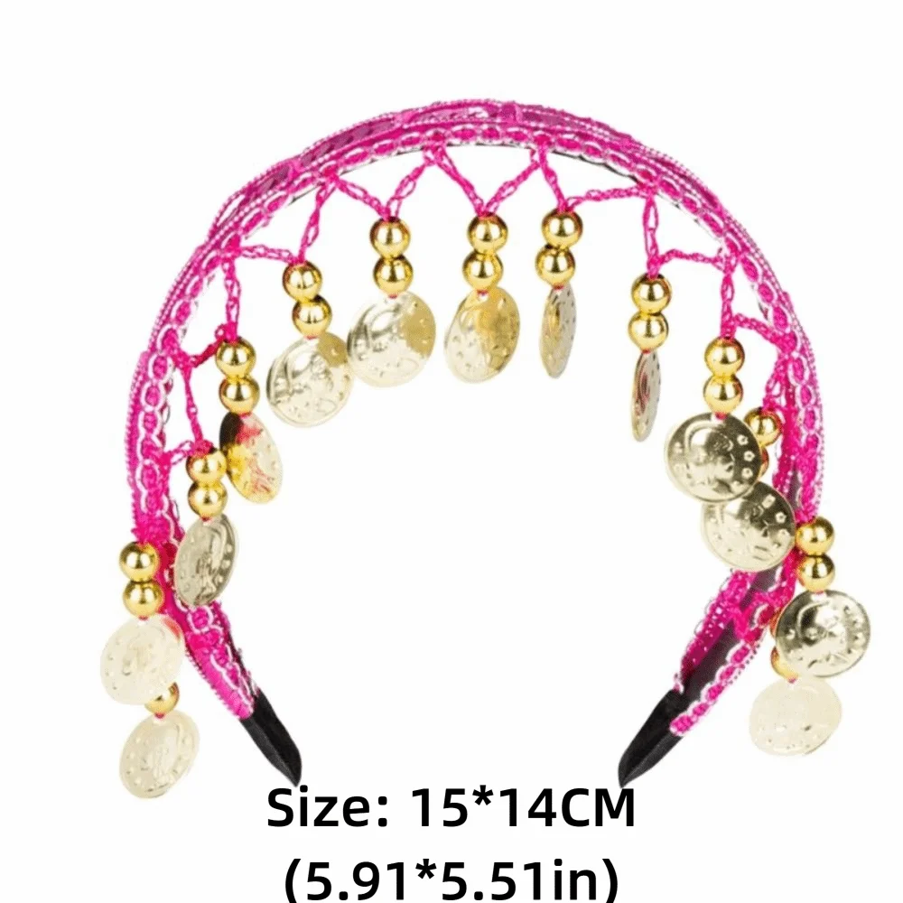Fotografia 7: Tiara de Plástico Multicolorida de Moda, Corrente de Cabeça Étnica para Mulheres