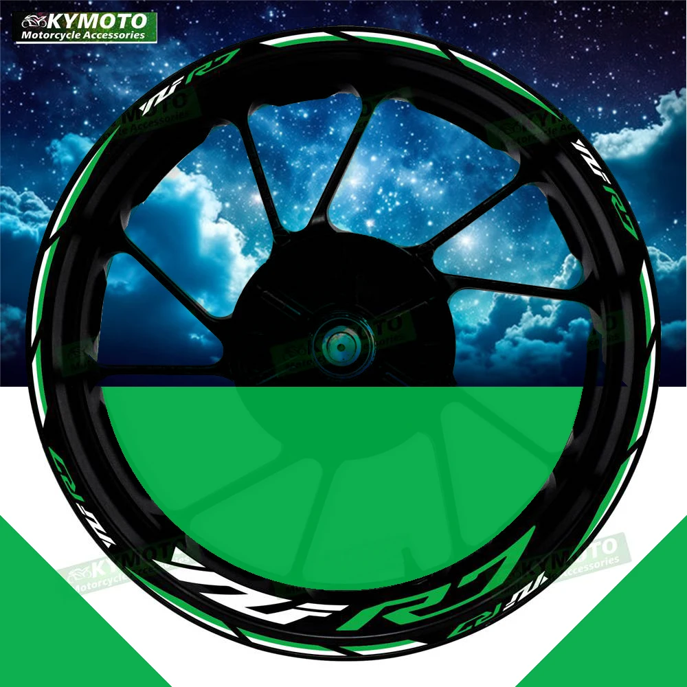 

Аксессуары для мотоциклов YZF R 7 R7, 17-дюймовые наклейки на передние и задние колеса, полосы на колеса, светоотражающие наклейки, украшение