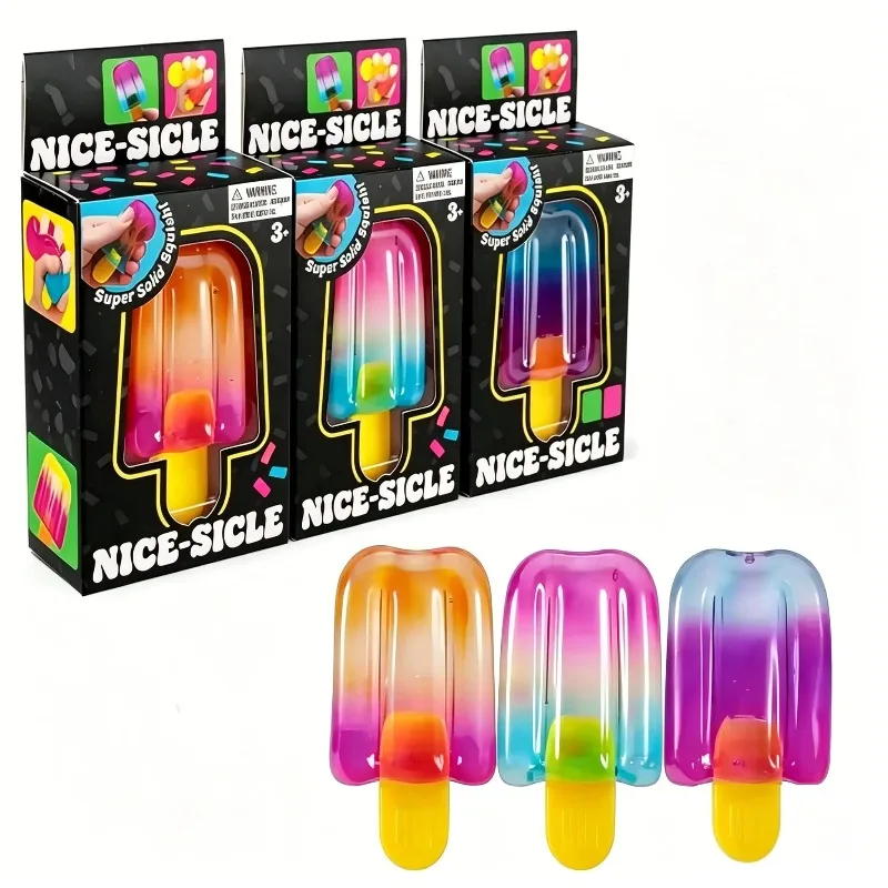 NeeDoh Nice-Sicle Popsicle Sensory Squeeze Toy Super Stress Ice Lolly Relief for Kids Adults Summer Easfestival Gifts - view 5
