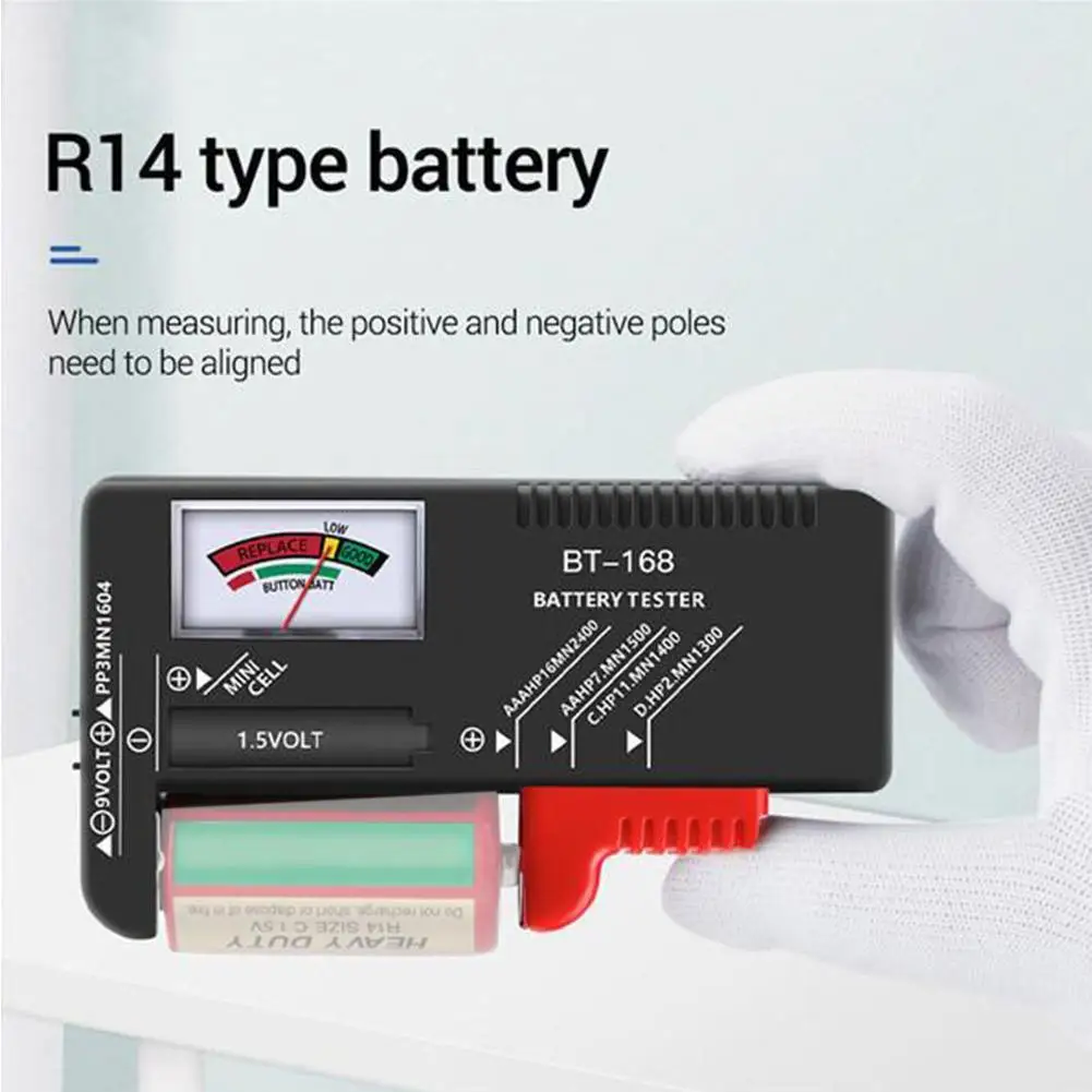 Pointer Type Battery Tester AA/AAA/9V/1.5V Button Cell Battery Capacity Check Capacitance Diagnostic Tool