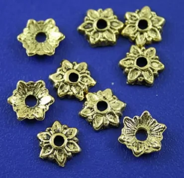 

50pcs 7mm Alloy pendants dark gold flower Bead Caps for jewelry making HWH2281