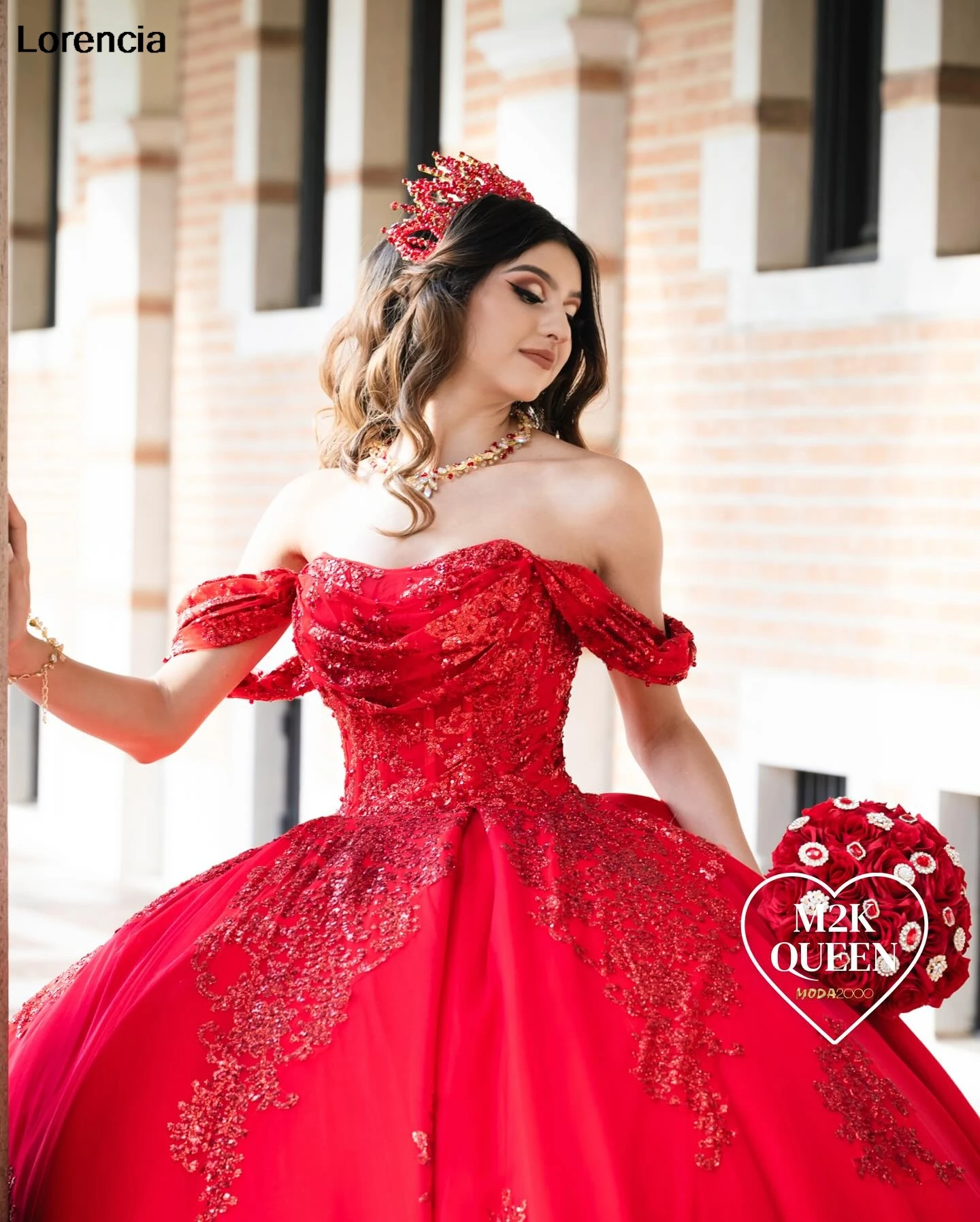 Customized Mexican Red Quinceanera Dress Ball Gown Applique Beading Crystals Corset Bow Sweet 16 Vestidos De 15 Años YQD896